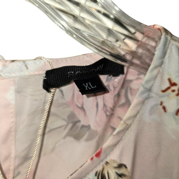 Floral Sleeveless Maxi Dress Lace Trim By Floryday Peach Blue Size XL NWT JH1771 - Picture 8 of 8